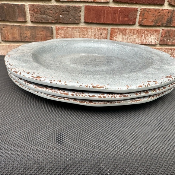 Pier 1 Imports Melamine Carmelo  Gray Crackle 8 1/2” Salad Luncheon Plates 3 - Picture 2 of 5